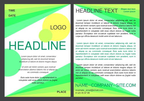 Brochure design template. Flyer with headline. Vector
