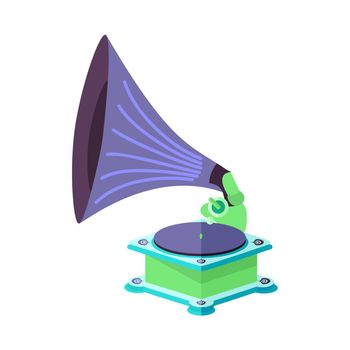 Vector bright flat old gramophone in eps