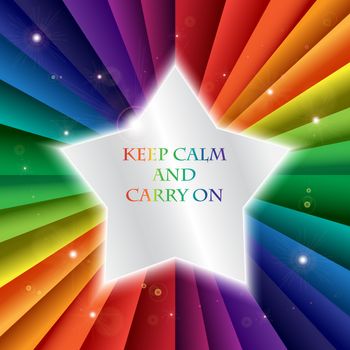 Bright vector rainbow celebration holiday banner, vector background, keep calm and carry on