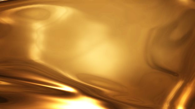 Abstract golden liquid smooth background with waves luxury. 3d illustration