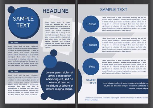 Brochure design template. Flyer with headline. Vector