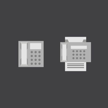 Telephone and fax vector icons in eps