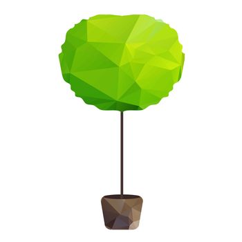 Vector triangle tree in pot, nature symbol