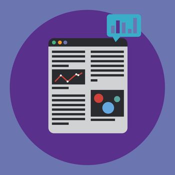 Analytics infographics in browser in vector, eps