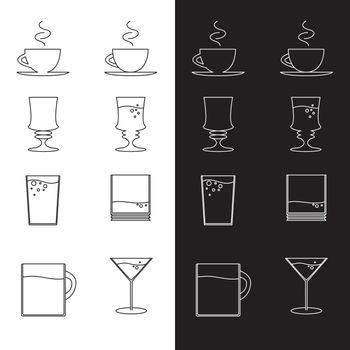 Vector set of cups and glasses in eps