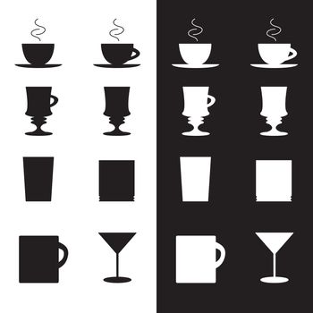 Vector set of cups and glasses in eps