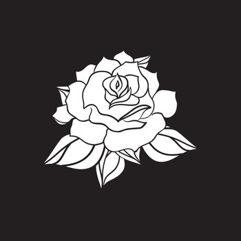 Hand Drawn Wedding Rose. Flower Template for wedding, holiday, celebration. Rose for print, tattoo and digital art. Vector