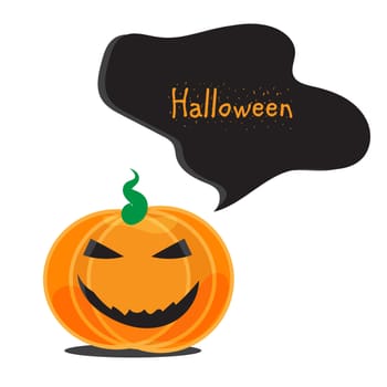 Halloween emotional pumpkins set. Template for banner. Vector