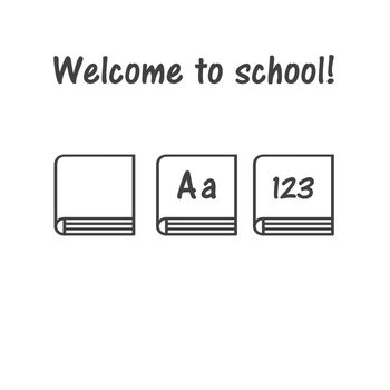 Vector icon of book, school symbol, book logo