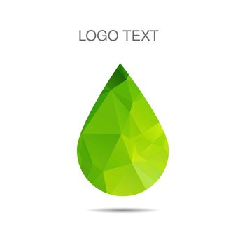 Triangle vector logo of drop, ecology logo