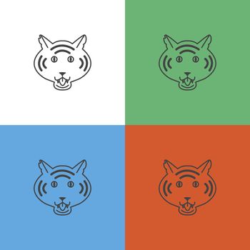 Tiger logo or icon, color illustration, wild cat. Vector