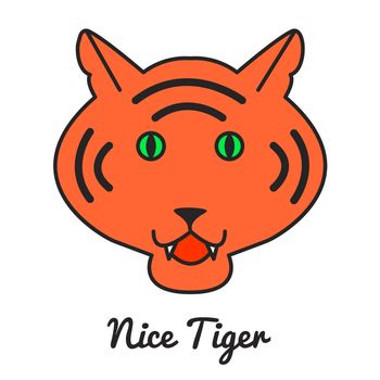 Tiger logo or icon, color illustration, wild cat. Vector