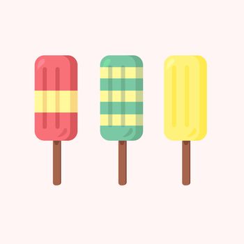 Vector set of ice-creams with three color themes