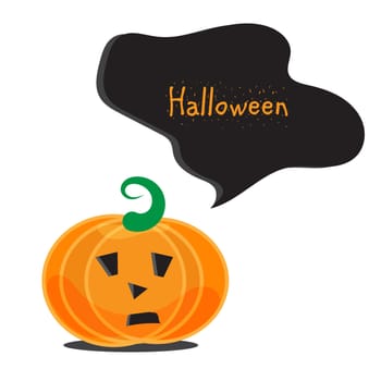 Halloween emotional pumpkins set. Template for banner. Vector