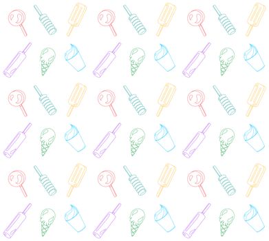 Vector seamless pattern, background from different ice-creams