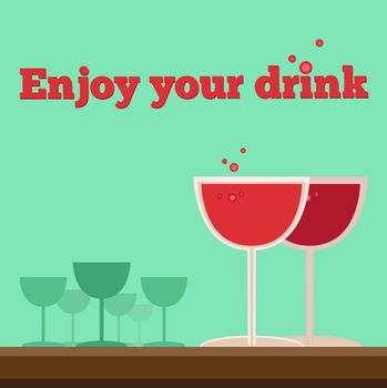 Vector poster or flyer witn wineglasses, appointment