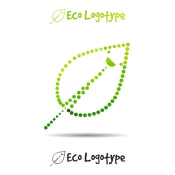 Vector ecology logo or icon in eps, nature logotype with smile