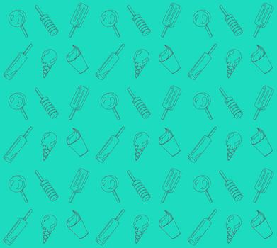 Vector seamless pattern, background from different ice-creams