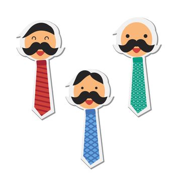 Happy Fathers Day stickers with happy father