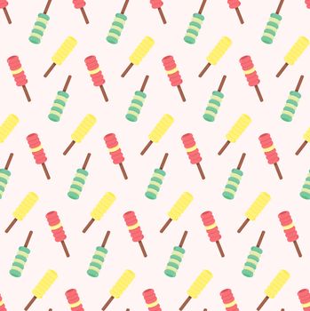 Vector seamless pattern from ice-creams with three color themes