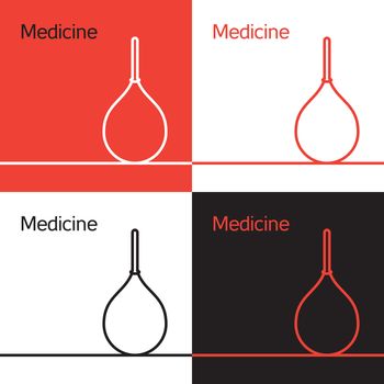 Medicine aid logo, enema and health icon. Vector
