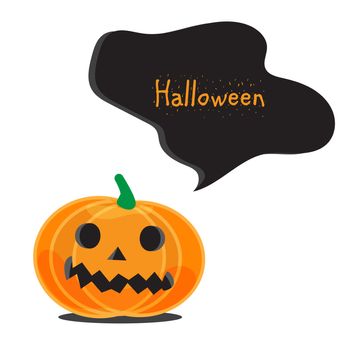 Halloween emotional pumpkins set. Template for banner. Vector