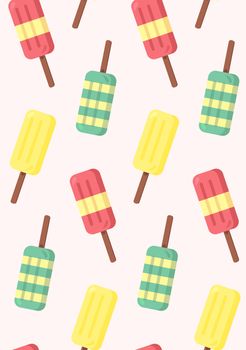 Vector seamless pattern from ice-creams with three color themes