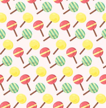 Vector seamless pattern from ice-creams with three color themes