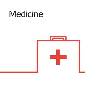 Medicine aid logo, chest and health icon. Vector
