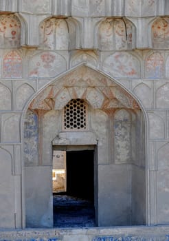 The arch and gates of the ancient Asian traditional ornament. The details of the architecture of medieval Central Asia