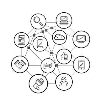 Digitally generated social networking concept vector