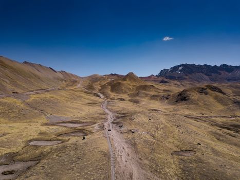 Aerial view of high-mountain landscape in Andes, Peru