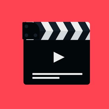 Flat movie clapperboard symbol. Stylish blank movie clapperboard elements. Vector