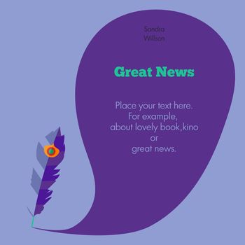 Template for headline and text, modern banner, flat broshure