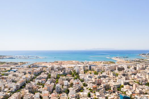 Aerial view of Moschato beach in Athens