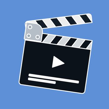 Flat movie clapperboard symbol. Stylish blank movie clapperboard elements. Vector