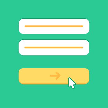 Web Template and Elements for site form of email subscribe, newsletter or login to account, submit. Vector