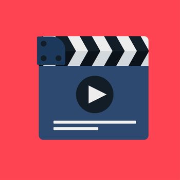 Flat movie clapperboard symbol. Stylish blank movie clapperboard elements. Vector