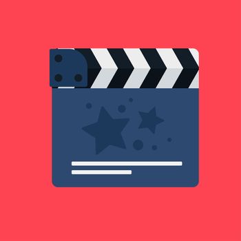 Flat movie clapperboard symbol. Stylish blank movie clapperboard elements. Vector