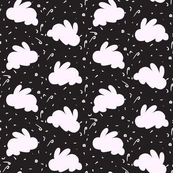 Happy easter seamless pattern with rabbit for print, wrap, fabric, greeting card. Vector