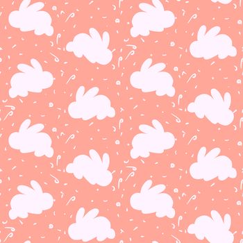 Happy easter seamless pattern with rabbit for print, wrap, fabric, greeting card. Vector