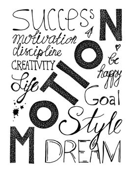 Vintage hand drawn lettering hipster composition with words about life, success and dream. Print, typographic, greeting, poster, t-shirt design about love. Vector