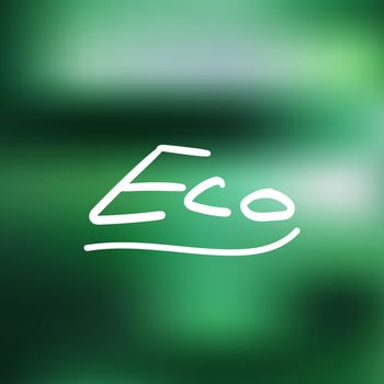 Hand drawn ecology and 100 percents natural lettering. Isolated grunge sticker or nature icon of quality for banner, web, card, print. Eco design. Vector