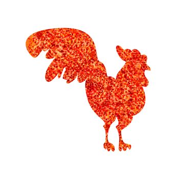 Red Fire Cock for print and poster, banner and sticker. Happy new year greeting card. Vector