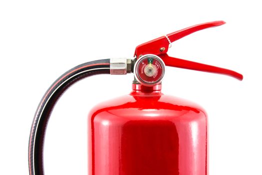 Tank fire red extinguishers isolated on white background.