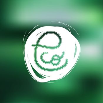 Hand drawn ecology and 100 percents natural lettering. Isolated grunge sticker or nature icon of quality for banner, web, card, print. Eco design. Vector