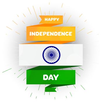 Happy Independence day India Greeting Template with Ashoka wheel. 15th of august. Design elements for print, card, banner, celebration. Vector