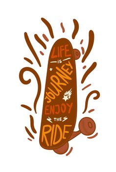 Inspirational chocolate vintage lettering inscribed in skateboard for print, t-shirt, poster, sport and travel emblems, logo. Retro motivational longboard design element. Vector