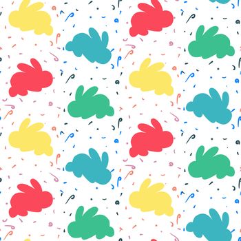 Happy easter seamless pattern with rabbit for print, wrap, fabric, greeting card. Vector