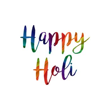 Indian Festival of Colours design for banner, print, poster and card. Happy Holi celebration calligraphy. Vector